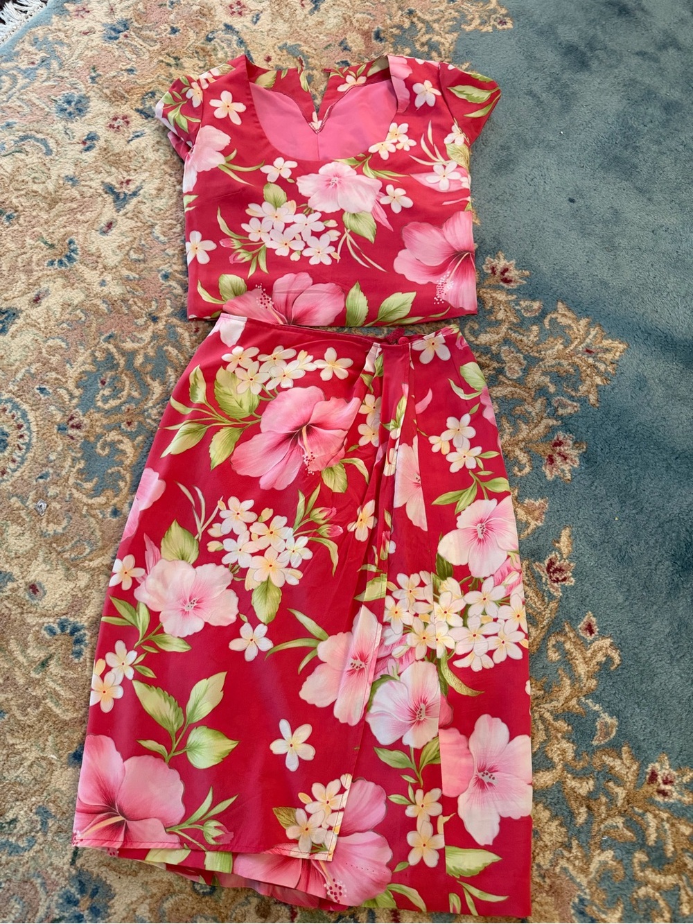 Talbots Pure Silk Tropical Floral 2-Piece Set